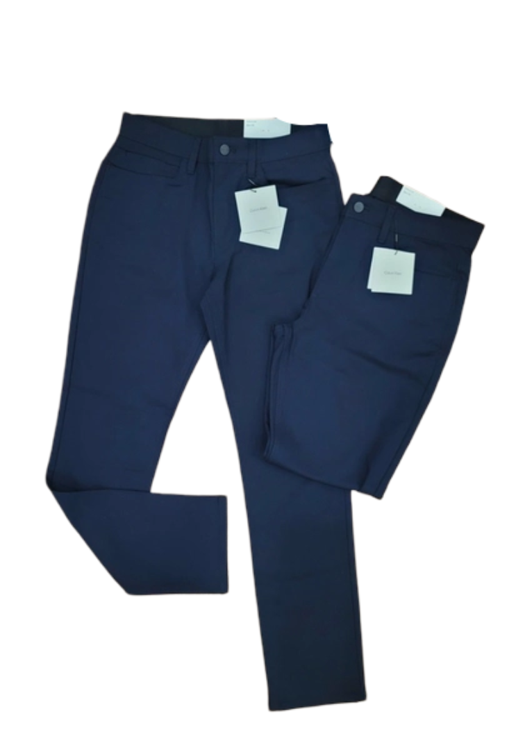 Khaki CK 5 pocket tech slim pants - ink