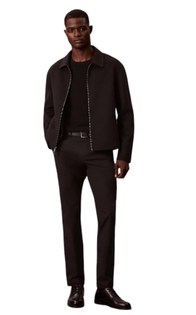 Trousers Calvin Klein Cotton Stretch Slim - Black