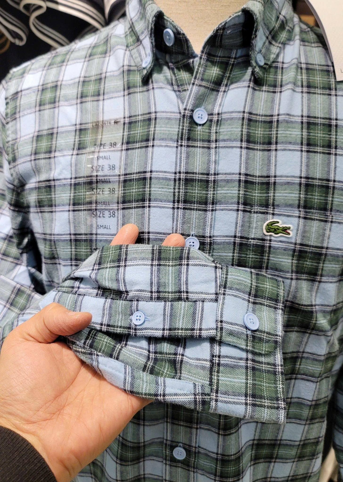 Shirt Lacoste Regular Fit Check Print Flannel - Blue / Green / Navy Blue • T84