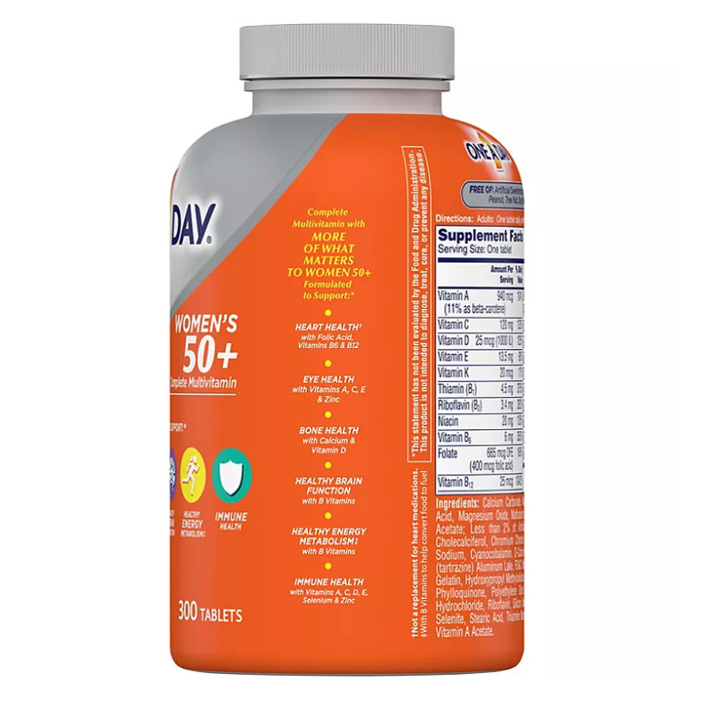 Vitamin Tổng Hợp One A Day 50+ Cho Phụ Nữ Trên 50 Tuổi - 300 viên