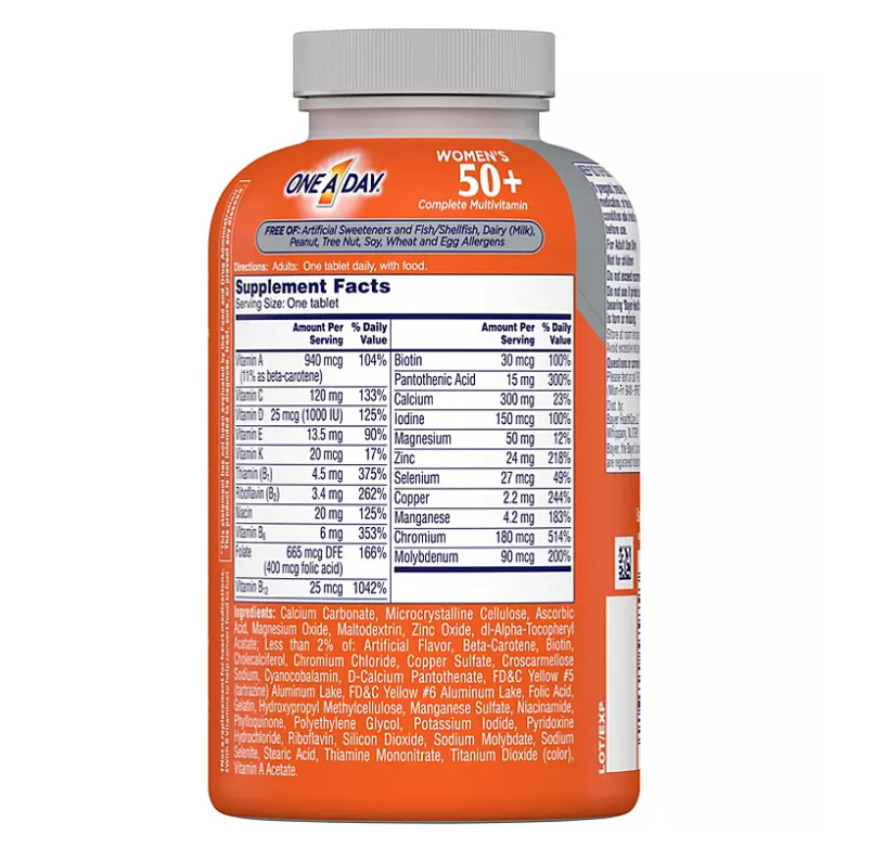 Vitamin Tổng Hợp One A Day 50+ Cho Phụ Nữ Trên 50 Tuổi - 300 viên