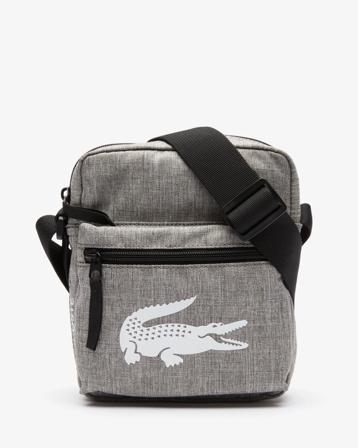 Túi Canvas Lacoste - Màu ghi xám logo trắng