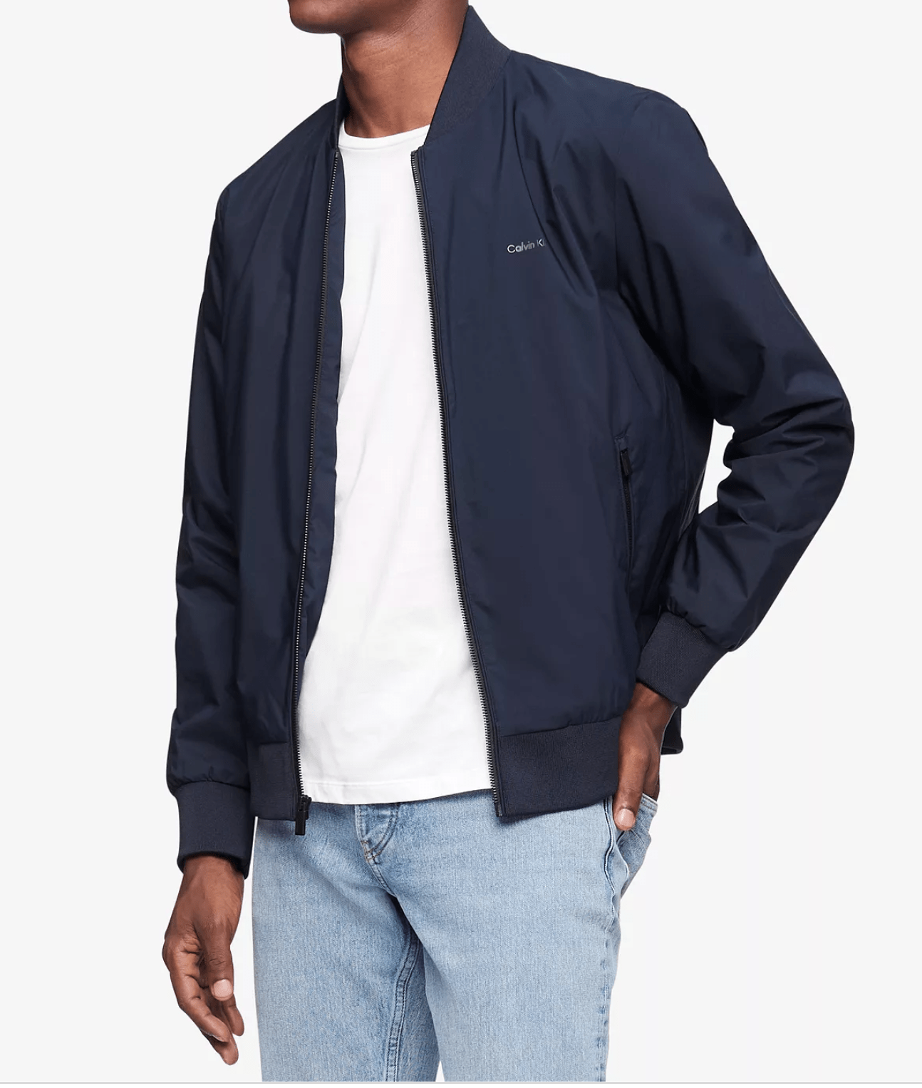Khoác gió CK Matte Bomber Jacket - Navy