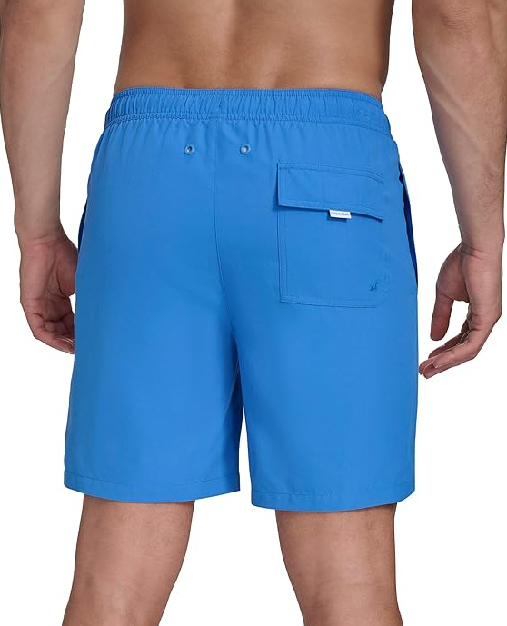 Calvin Klein Men's Volley Quick Dry Lightweight Swim Trunk - Blue