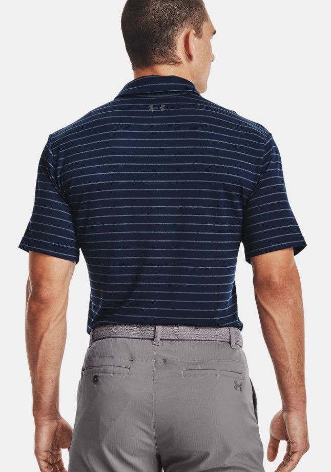Áo Golf nam Under Armour - Navy kẻ xám