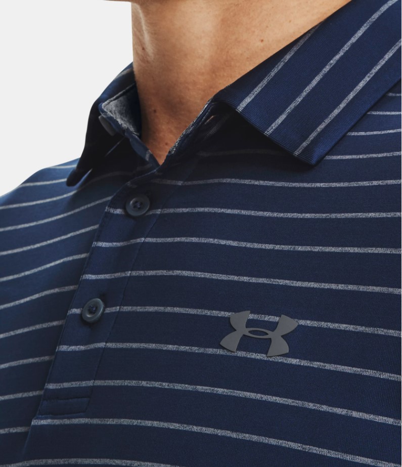 Áo Golf nam Under Armour - Navy kẻ xám