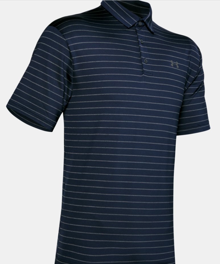Áo Golf nam Under Armour - Navy kẻ xám