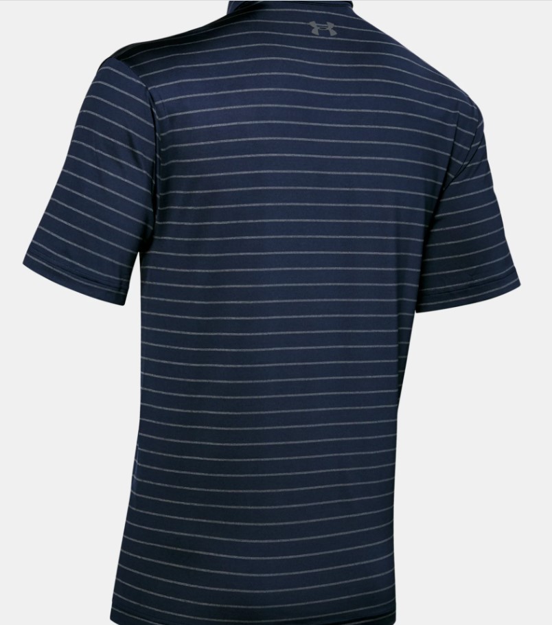 Áo Golf nam Under Armour - Navy kẻ xám