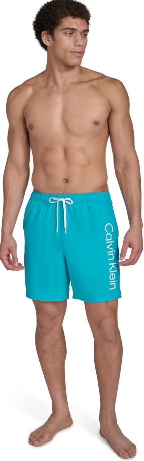 Calvin Klein Men's Volley Quick Dry Lightweight Swim Trunk - Atlantis