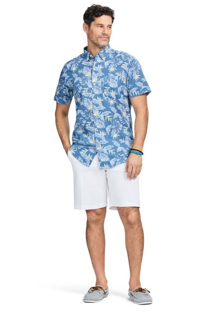 Sơ mi IZOD Saltwater Dockside Chambray S/S Button Down - Moonlight Blue