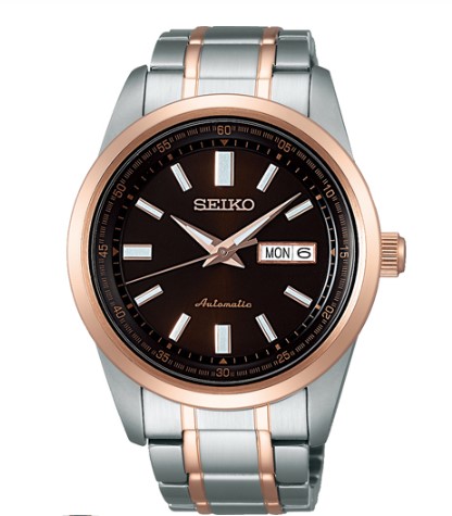 Đồng hồ nam Seiko Automatic SARV006 - Mặt đen viền vàng hồng
