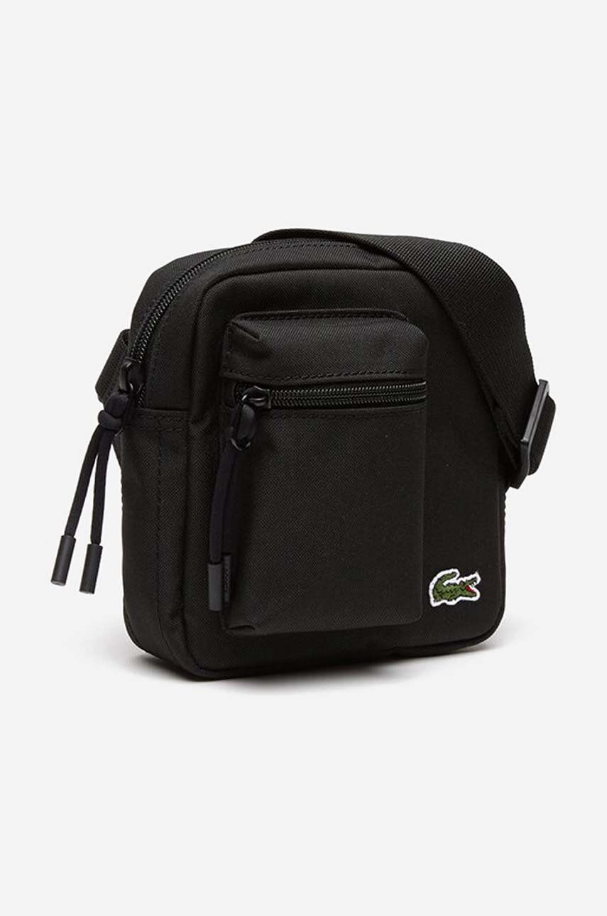 Túi Canvas Lacoste - Đen logo nhỏ thêu góc