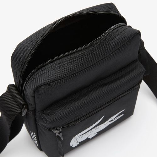 Túi Canvas Lacoste - Đen logo trắng