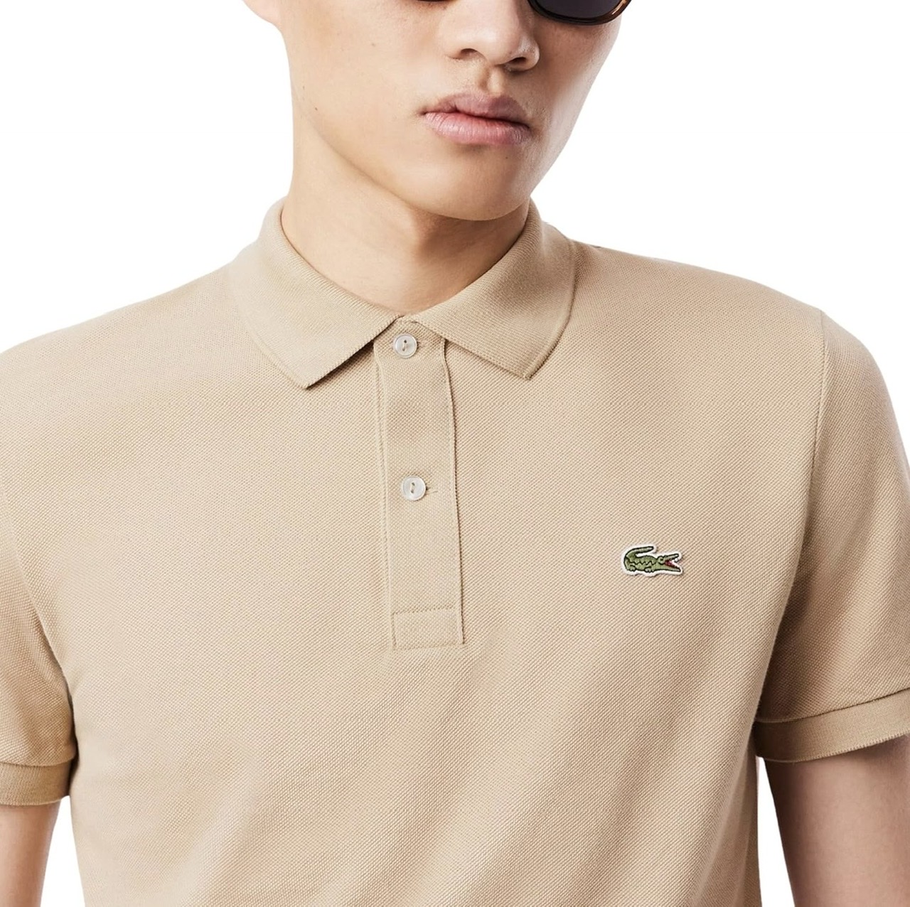 Polo Lacoste Slim Fit L.12.12 Piqué - Beige