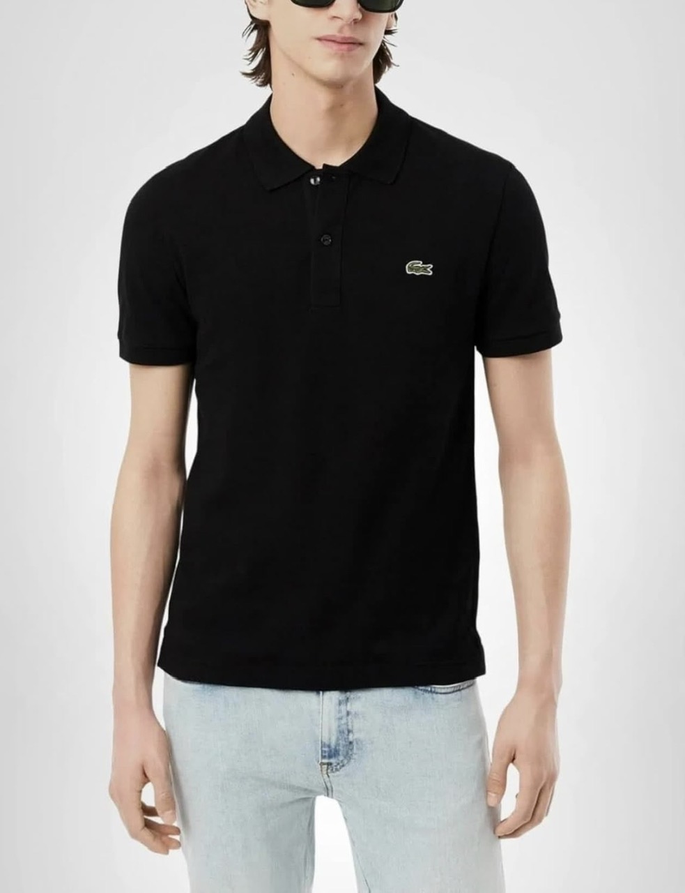 Polo Lacoste Slim Fit L.12.12 Piqué - Black