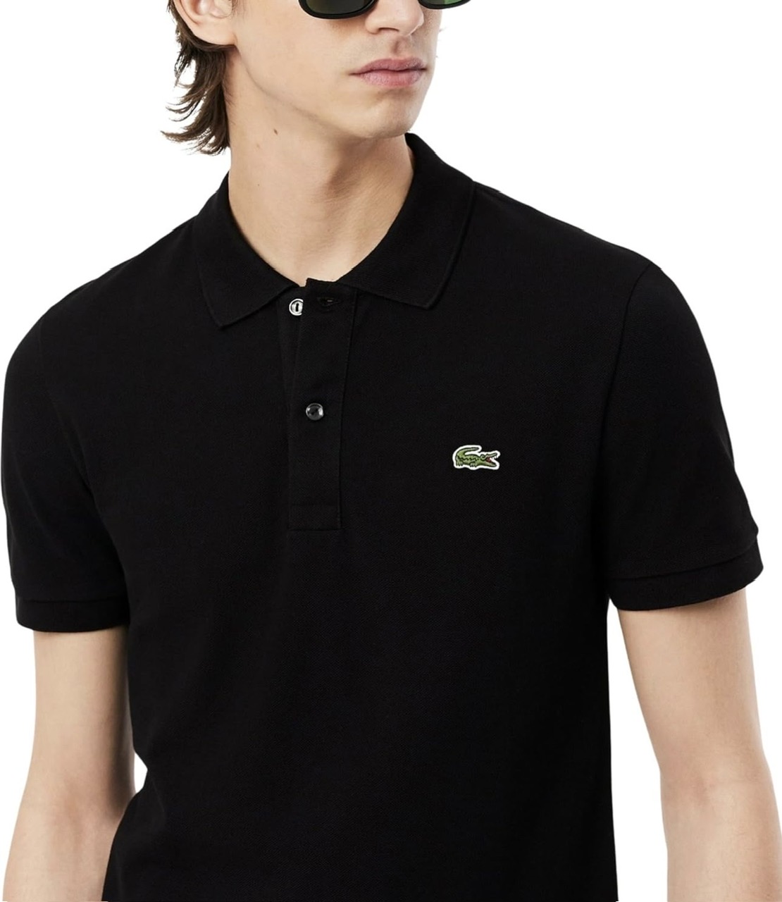 Polo Lacoste Slim Fit L.12.12 Piqué - Black
