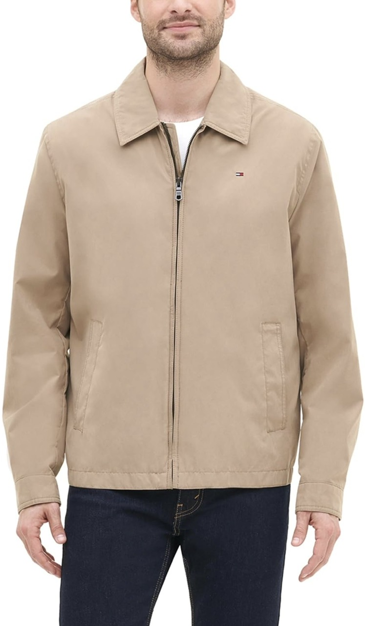 Jacket Tommy Hilfiger Midweight Micro-Twill Golf - Khaki Filled