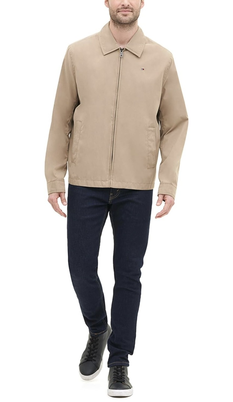 Jacket Tommy Hilfiger Midweight Micro-Twill Golf - Khaki Filled