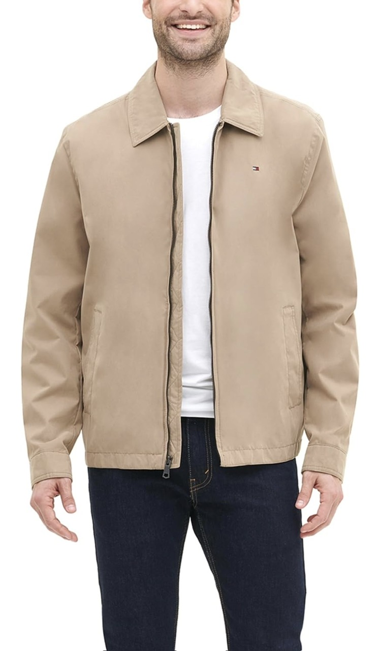 Jacket Tommy Hilfiger Midweight Micro-Twill Golf - Khaki Filled
