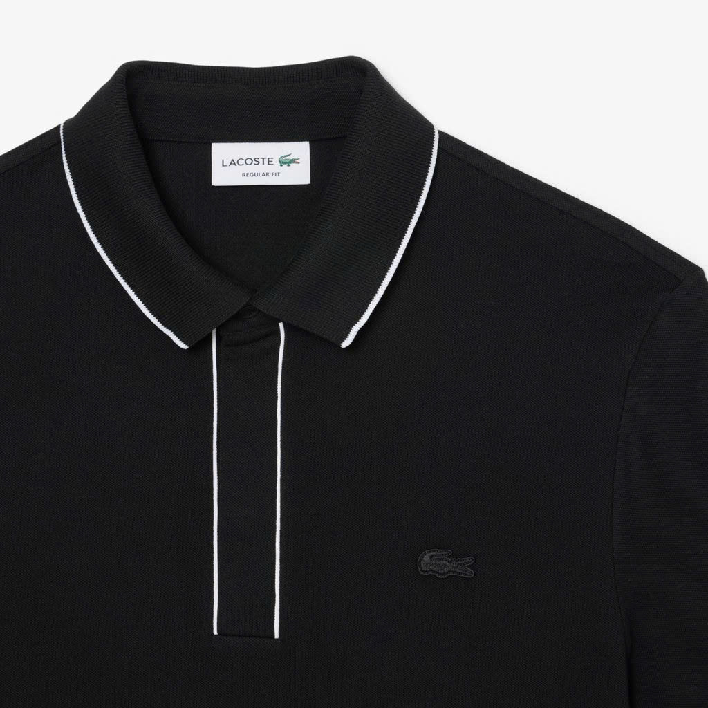 Polo Lacoste Regular Fit Paris Stretch Piqué - Black