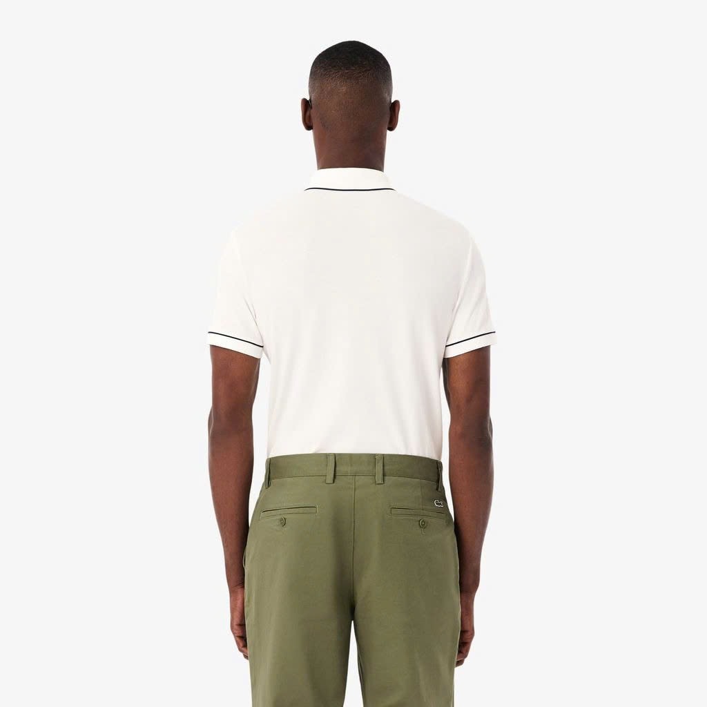 Polo Lacoste Regular Fit Paris Stretch Piqué - White