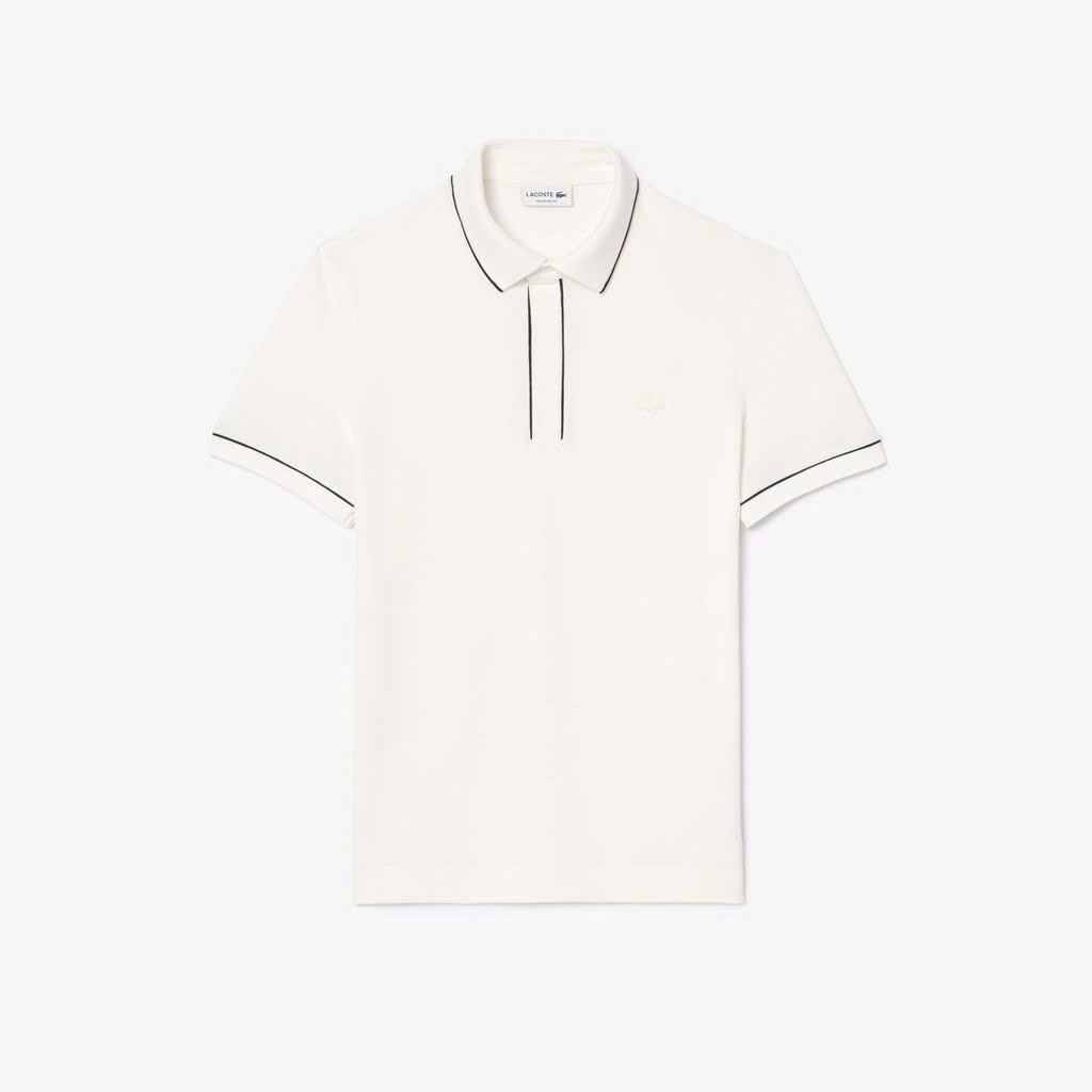 Polo Lacoste Regular Fit Paris Stretch Piqué - White
