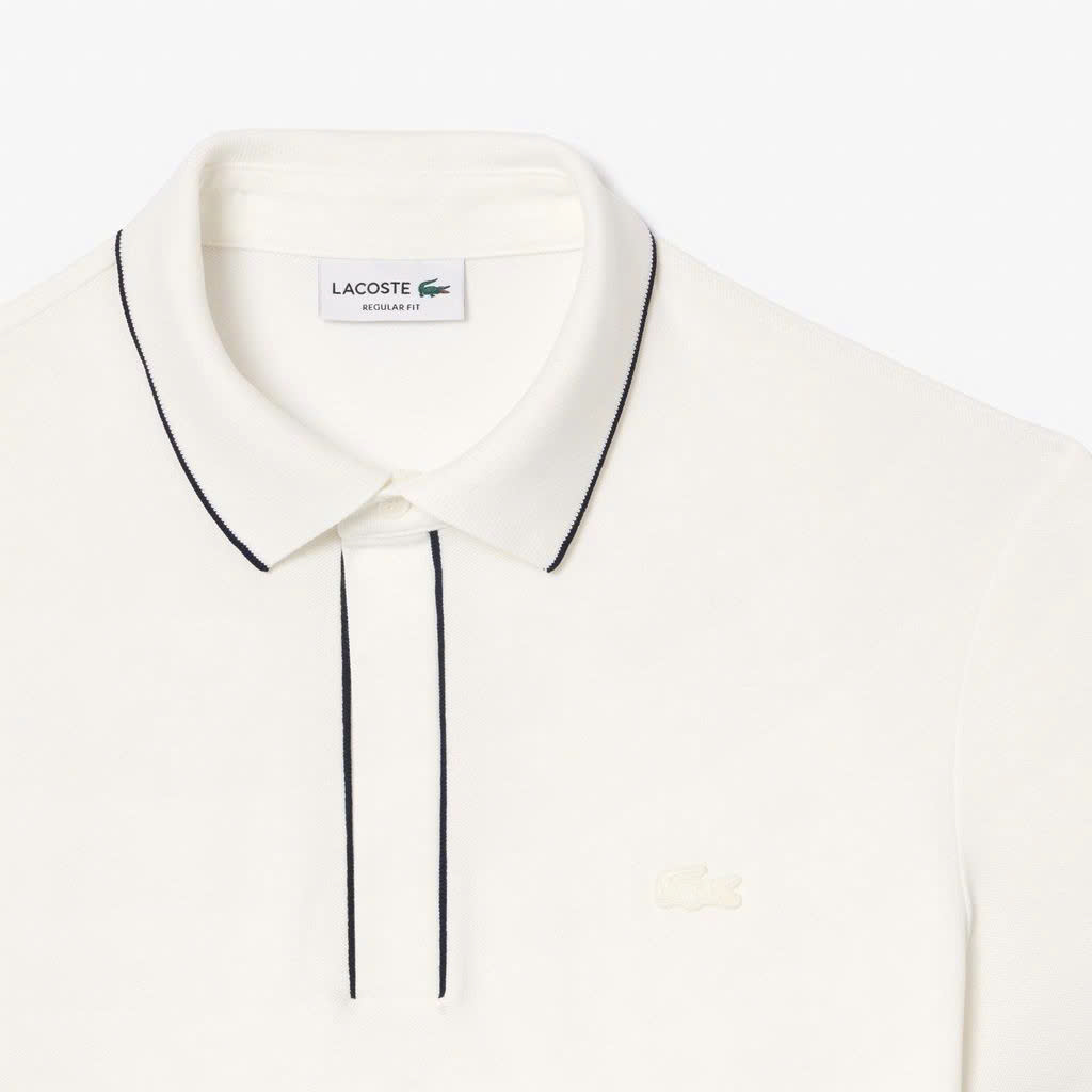 Polo Lacoste Regular Fit Paris Stretch Piqué - White