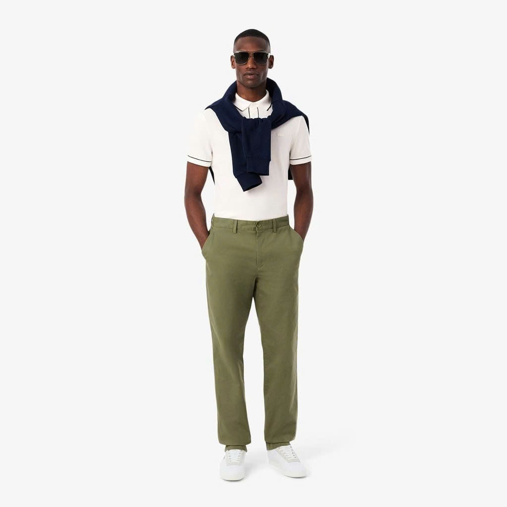 Polo Lacoste Regular Fit Paris Stretch Piqué - White