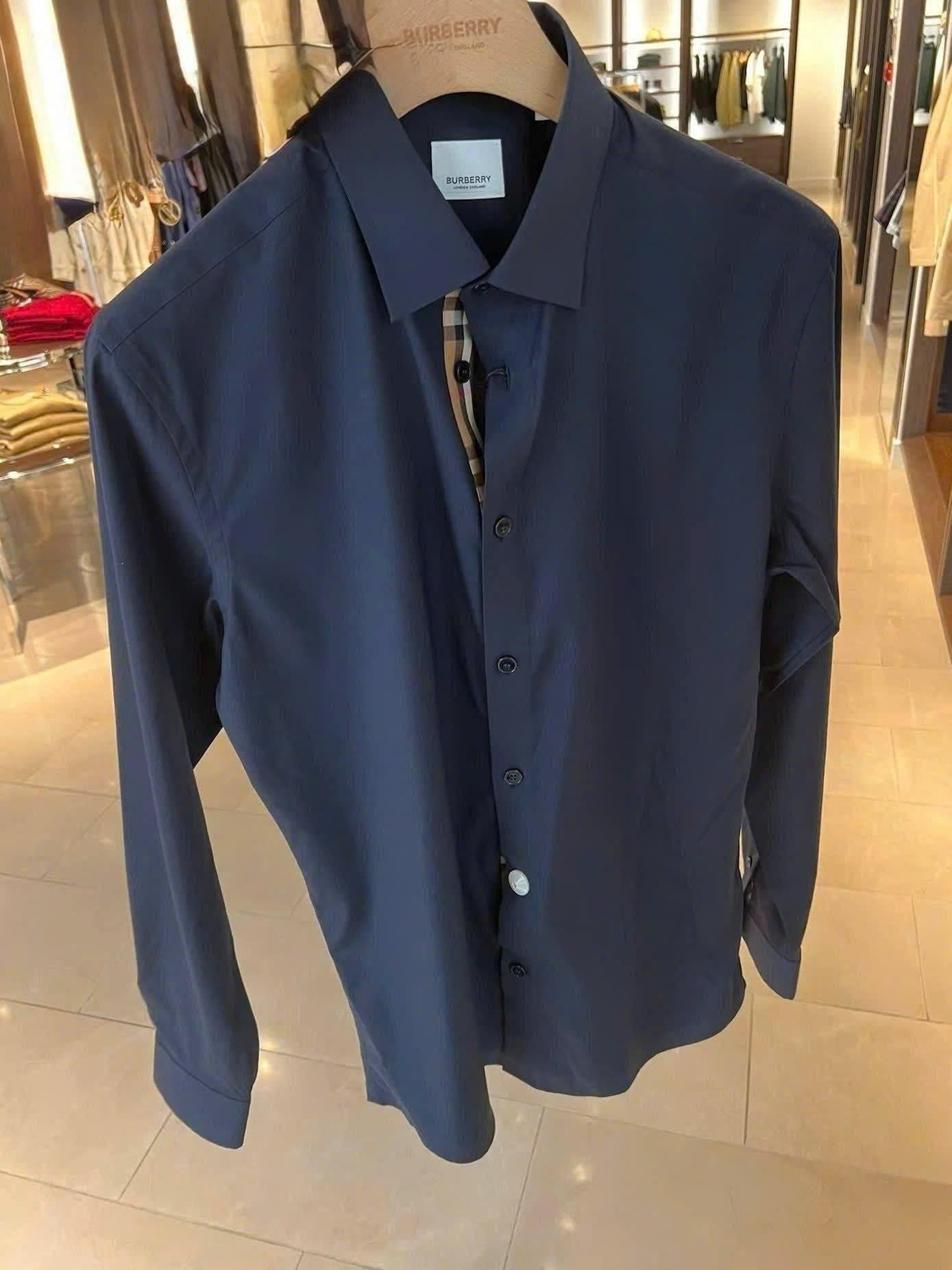 Shirt Burberry Regular Fit Cotton Poplin - Navy