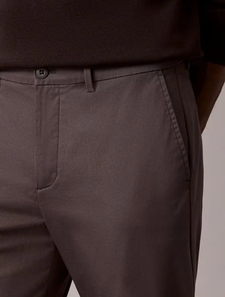 Trousers Calvin Klein Cotton Stretch Slim - Dark Gray