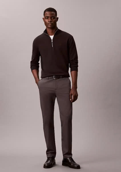 Trousers Calvin Klein Cotton Stretch Slim - Dark Gray