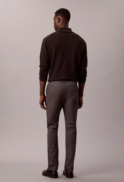 Trousers Calvin Klein Cotton Stretch Slim - Dark Gray