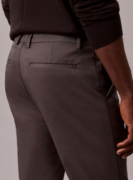Trousers Calvin Klein Cotton Stretch Slim - Dark Gray