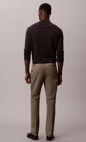 Trousers Calvin Klein Cotton Stretch Slim - Brown