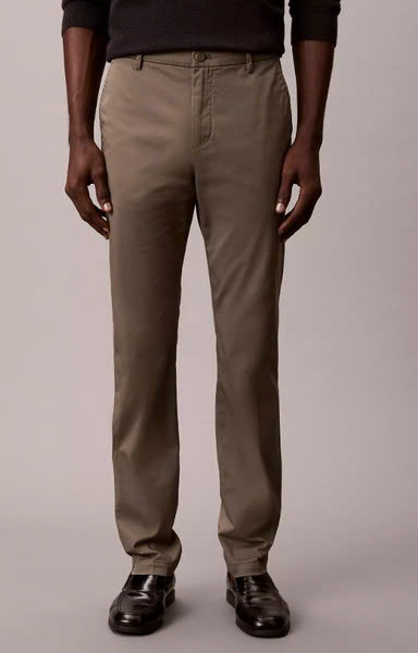 Trousers Calvin Klein Cotton Stretch Slim - Brown