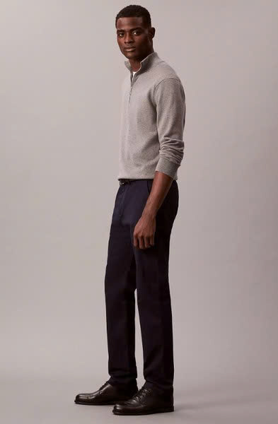 Trousers Calvin Klein Cotton Stretch Slim - Dark Sapphire