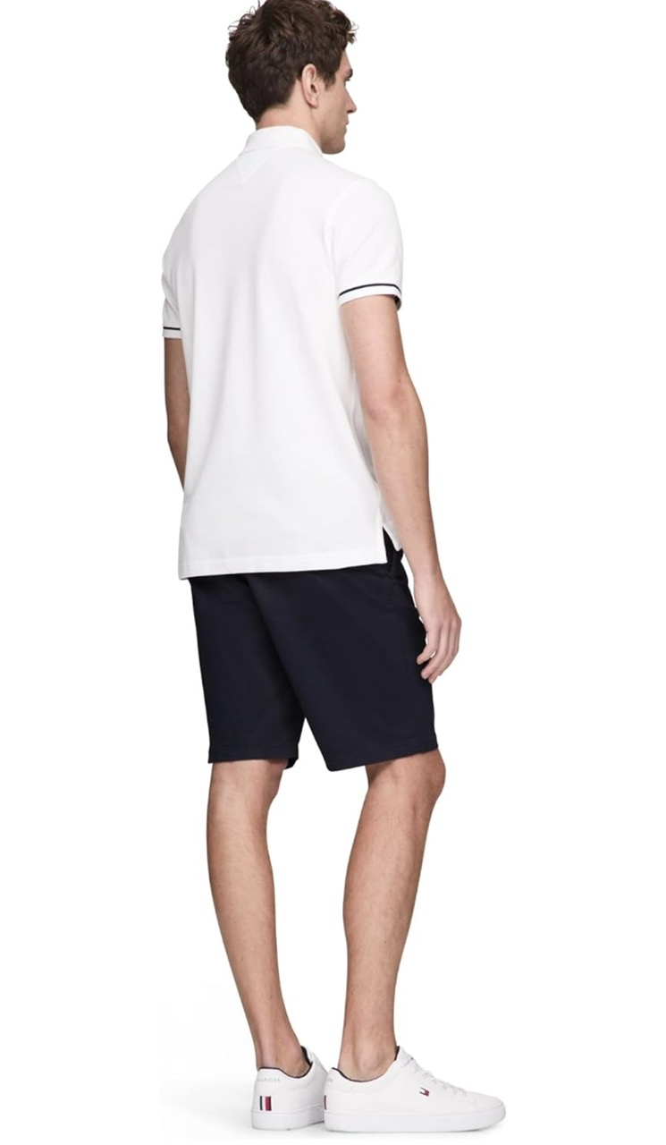 Polo Tommy Hilfiger Regular Fit Stripe Sleeve - White