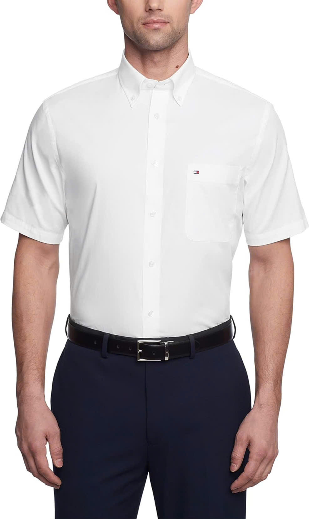 Shirt Tommy Hilfiger Short Sleeve Button-down - Bright White