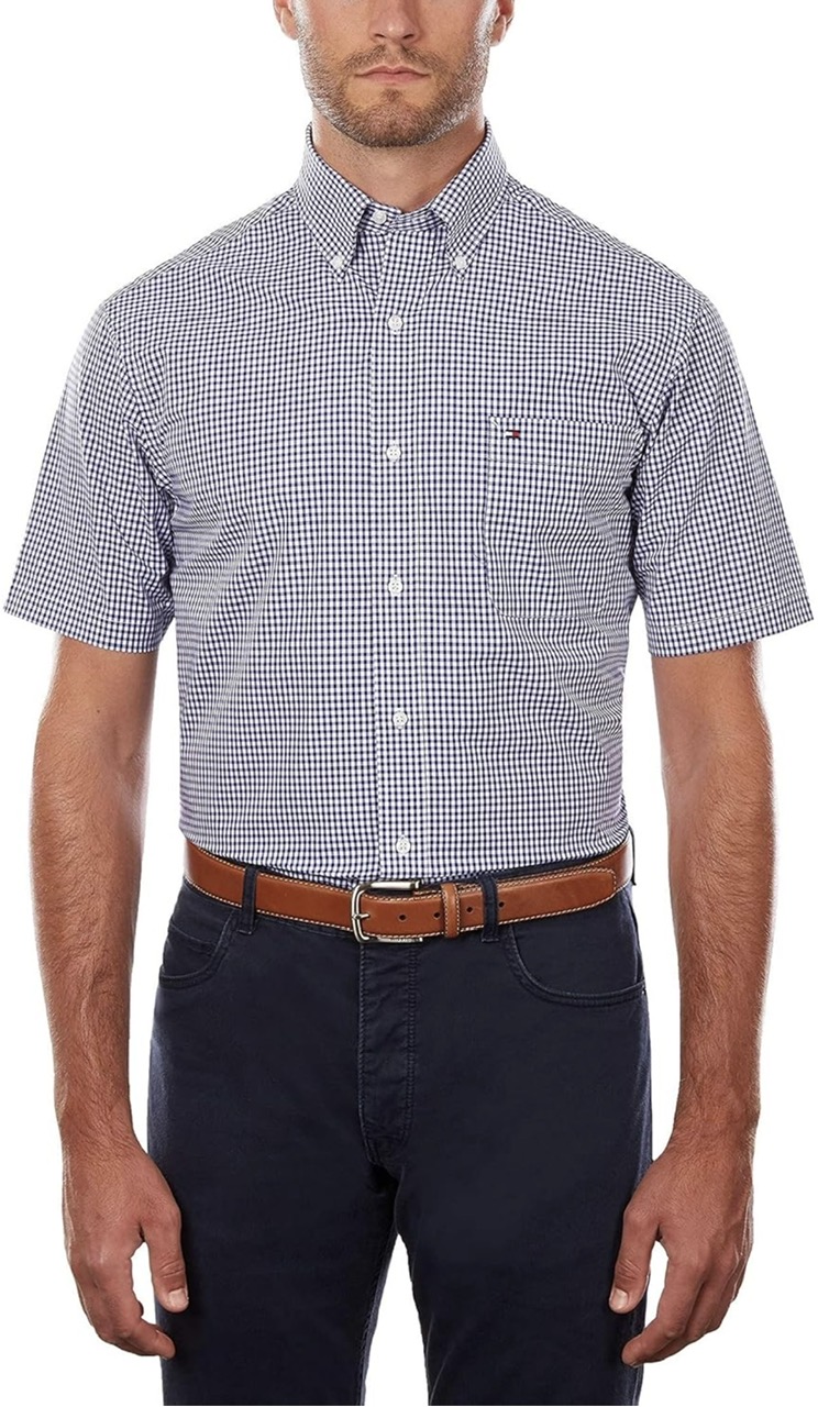 Shirt Tommy Hilfiger Short Sleeve Button-down - Riviera Blue