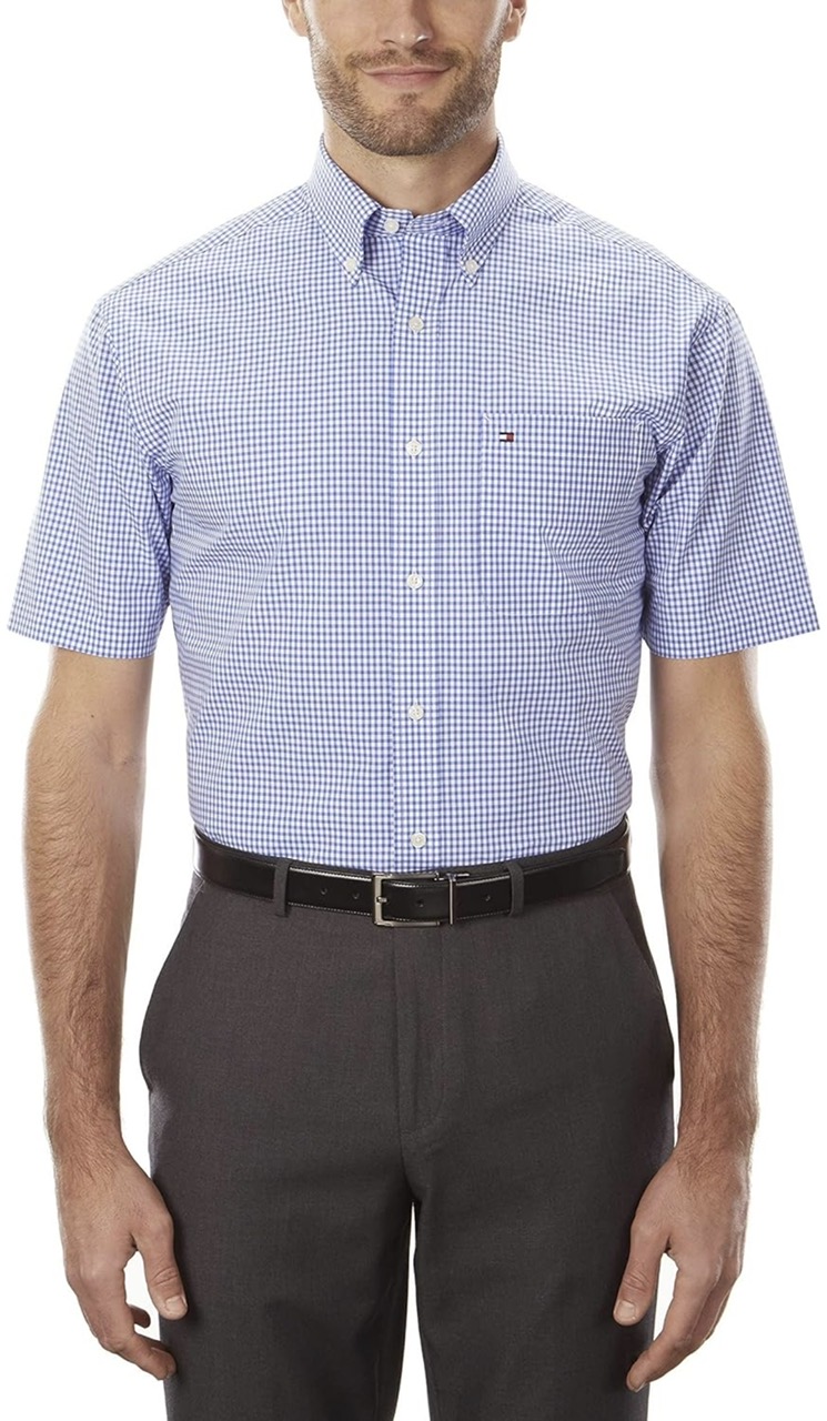 Shirt Tommy Hilfiger Short Sleeve Button-down - Royal