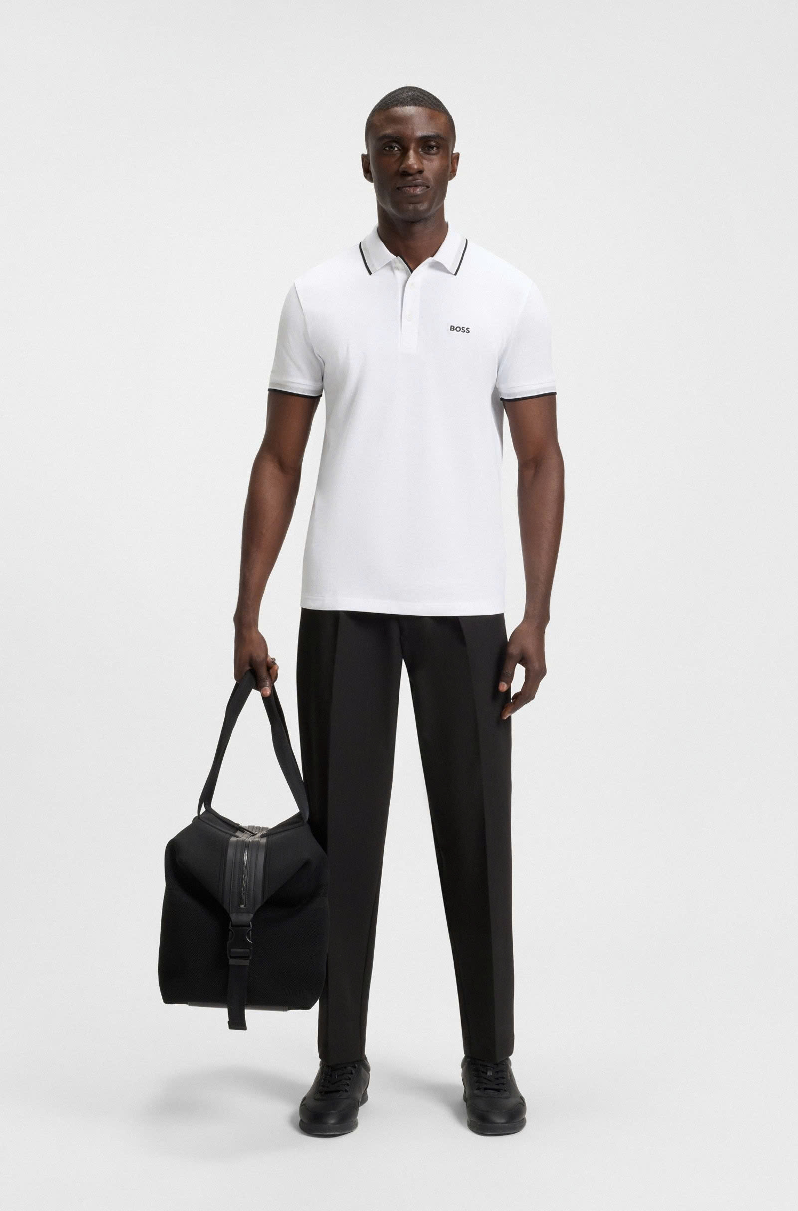 Polo Shirt BOSS Regular Fit Paddy Tipped Collar - White