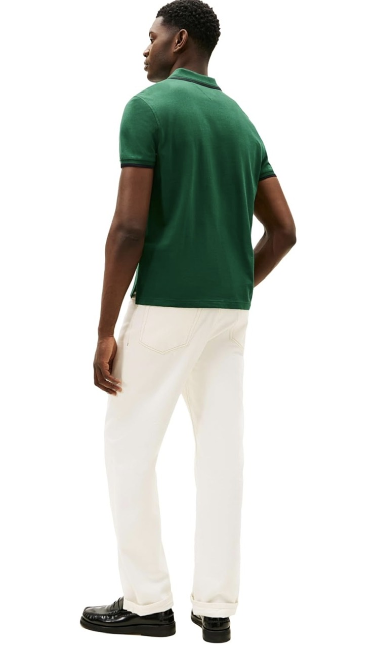 Polo Tommy Hilfiger with Embroidered Crest Design - Ornamental Green