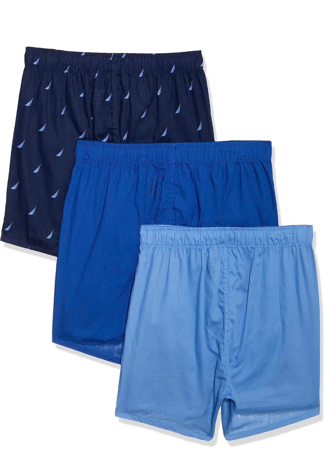 Quần Boxer Nautica Men's Cotton Woven 3 Pack - Aero Blue/Sea Cobalt/Sails-peacoat