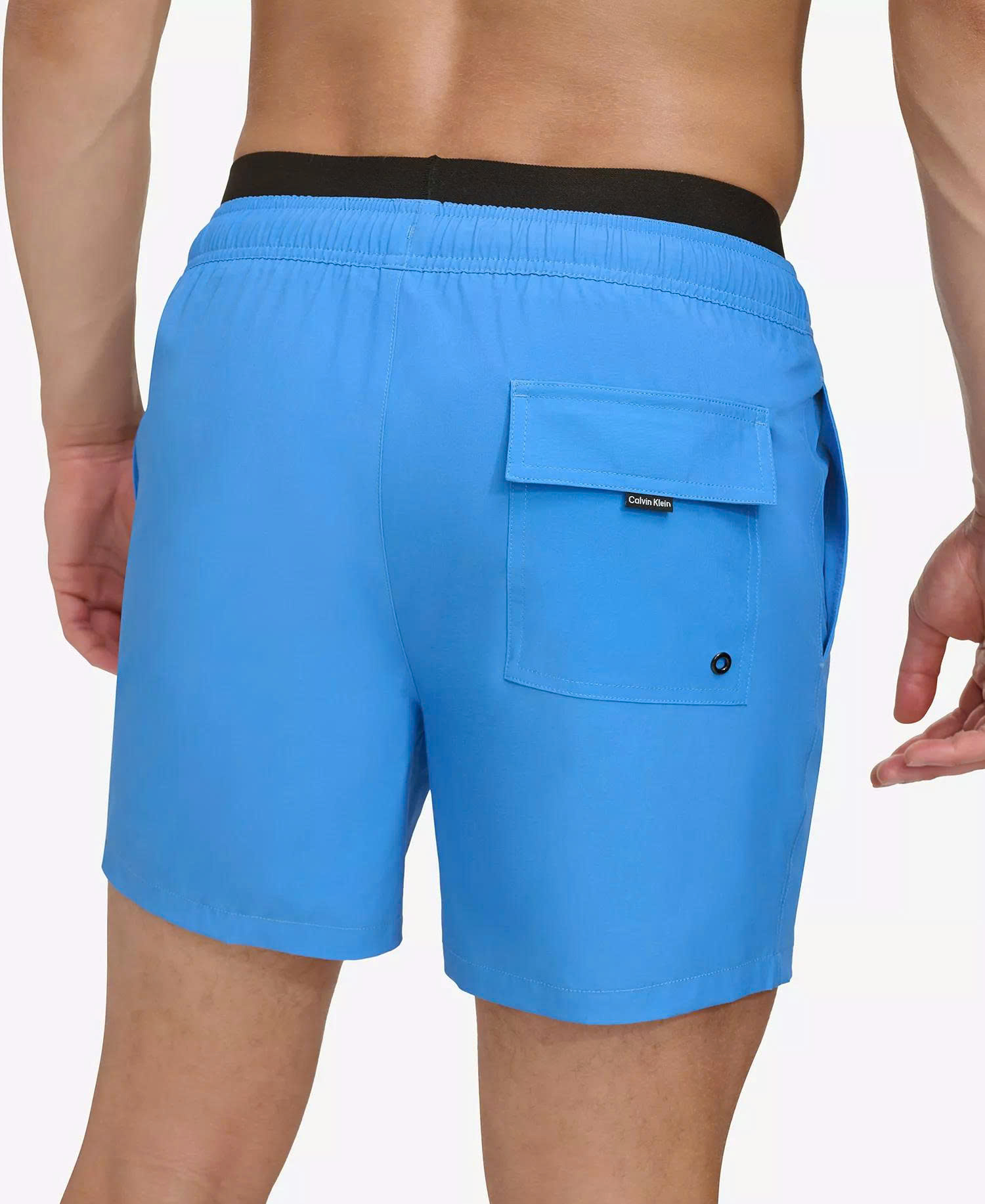 Calvin Klein Men's Volley Quick Dry Stretch Swim Trunk - Blue