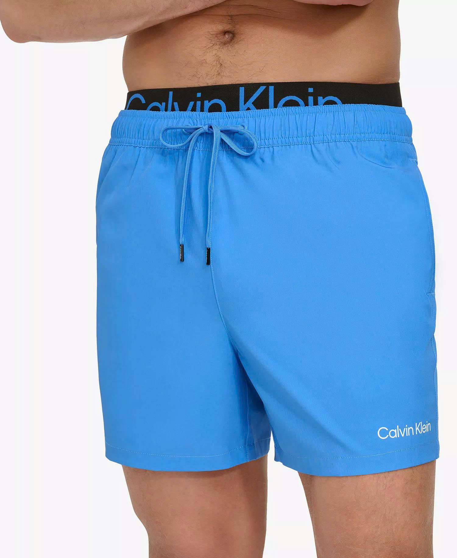 Calvin Klein Men's Volley Quick Dry Stretch Swim Trunk - Blue