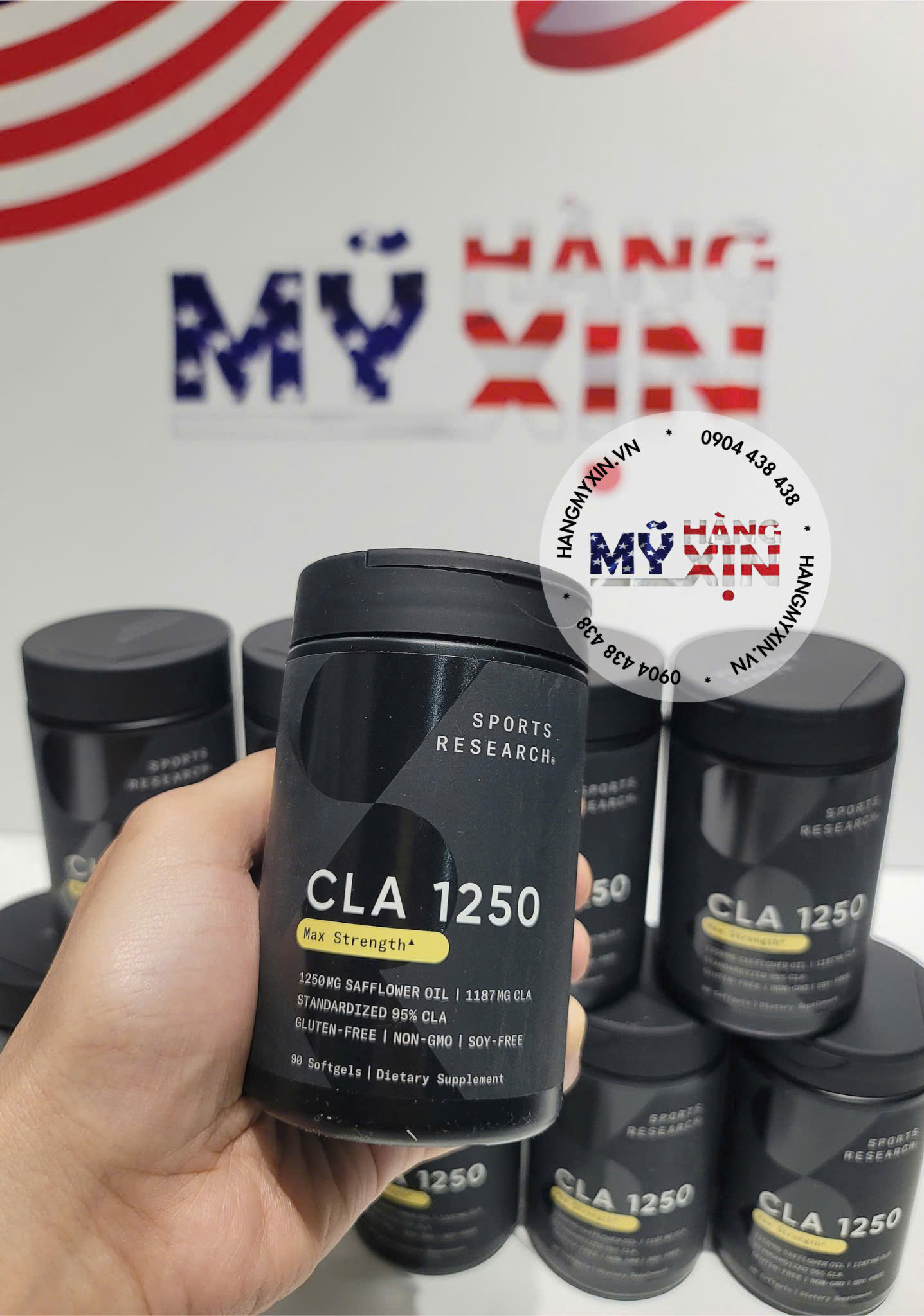 Thực Phẩm Bổ Sung Thể Hình: Viên Uống Hỗ Trợ Giảm Mỡ Thừa Sports Research Max Potency CLA 1250 - hộp 90 viên