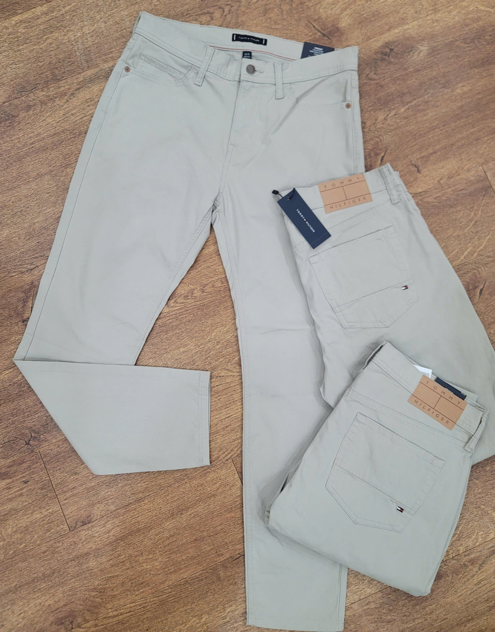 Quần Khaki Tommy Hilfiger THflex Straight 5-Pocket - Light Khaki