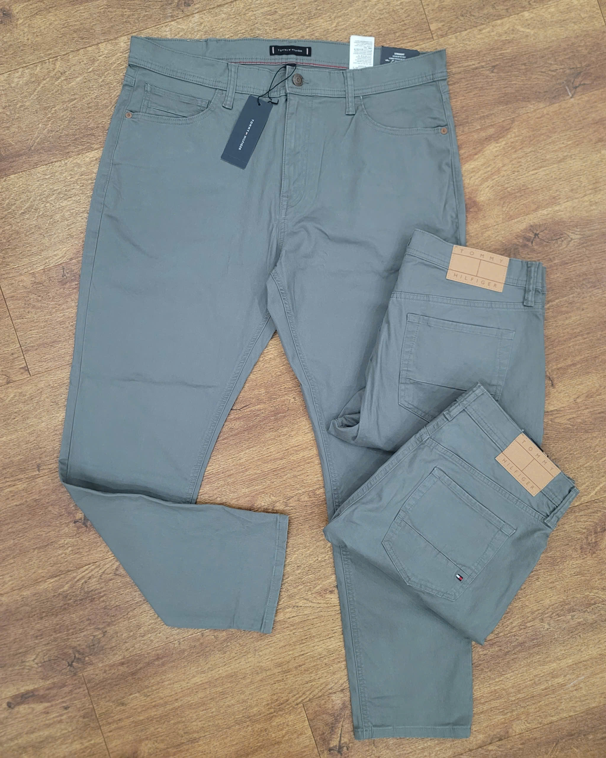 Quần Khaki Tommy Hilfiger THflex Straight 5-Pocket - Gray