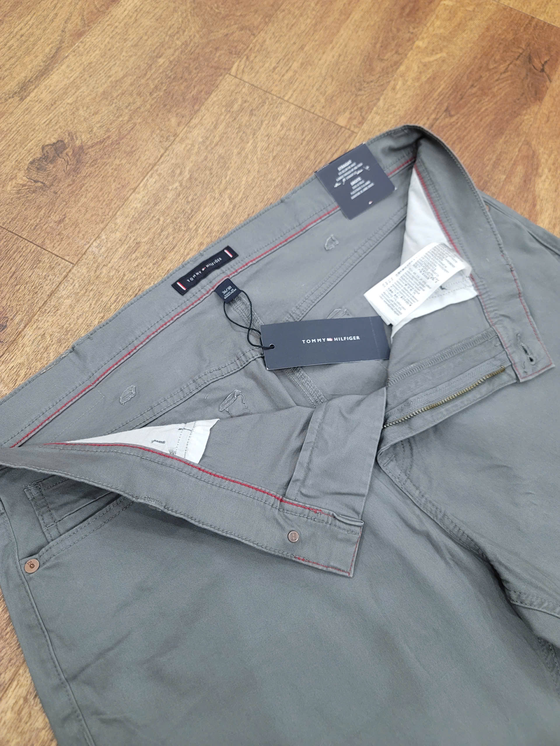 Quần Khaki Tommy Hilfiger THflex Straight 5-Pocket - Gray