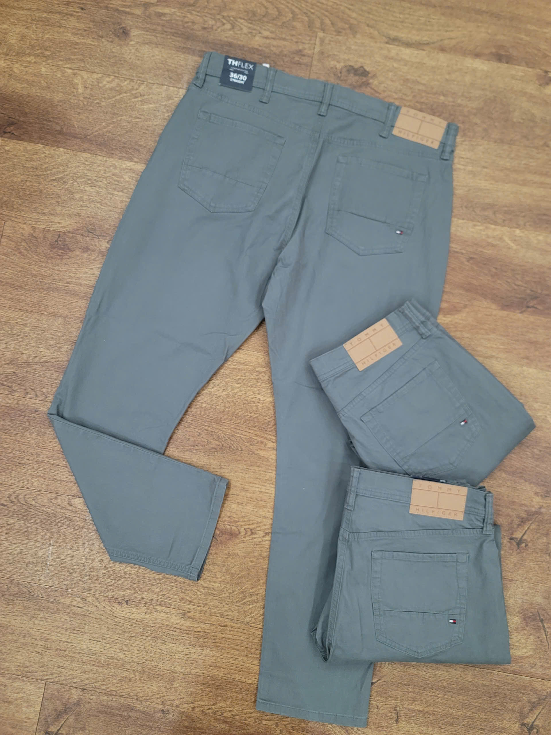 Quần Khaki Tommy Hilfiger THflex Straight 5-Pocket - Gray